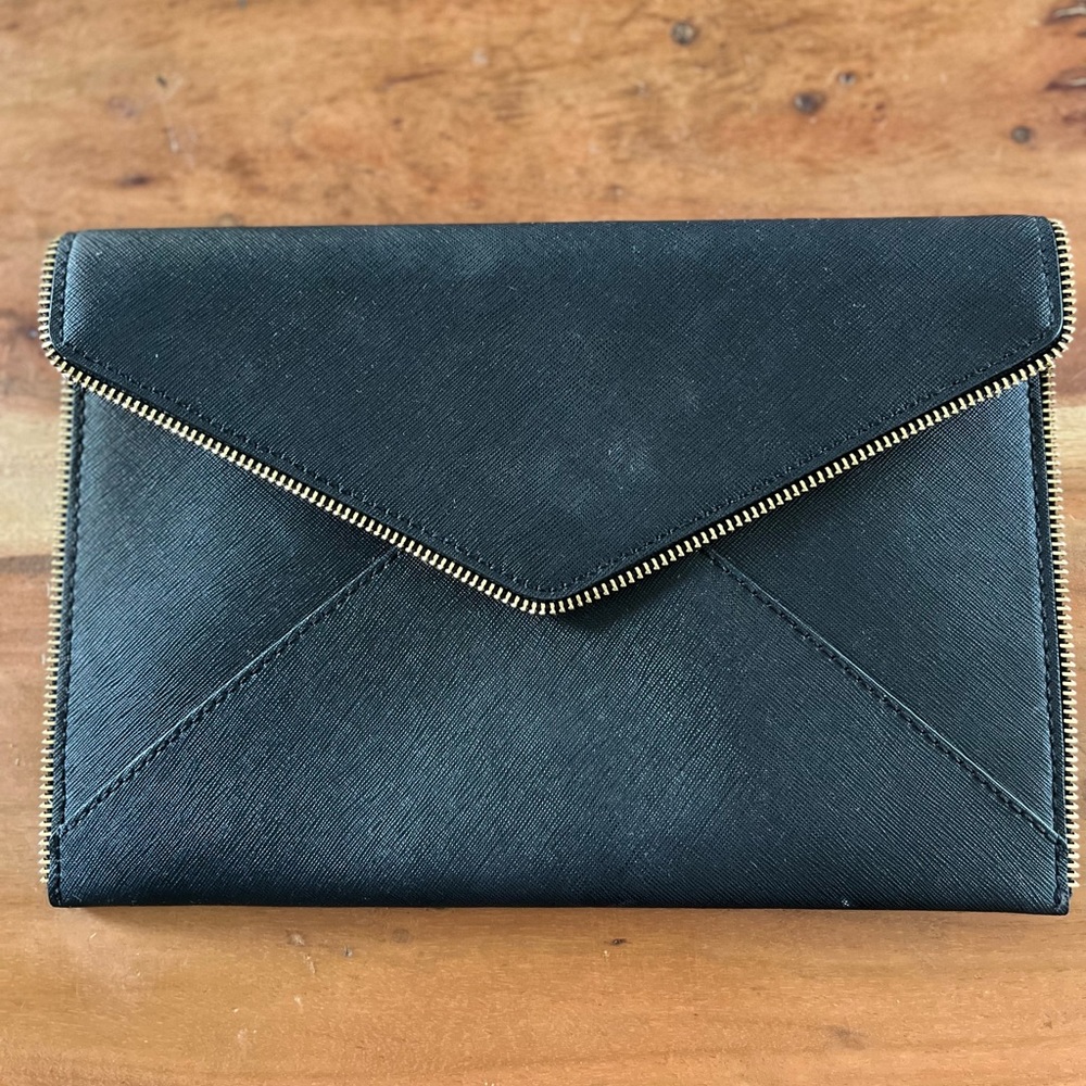 Rebecca Minkoff Black Envelope Leo Clutch